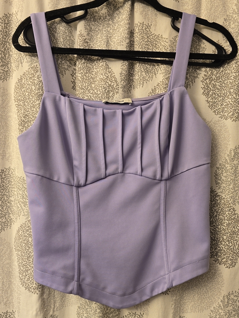 Grace Karin Lavender Pleated Bustier Camisole Tank